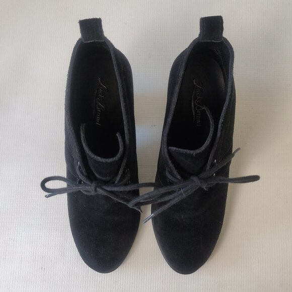 Lucky Brand Black Suede Lace Up Ankle Booties - Picture 4 of 8